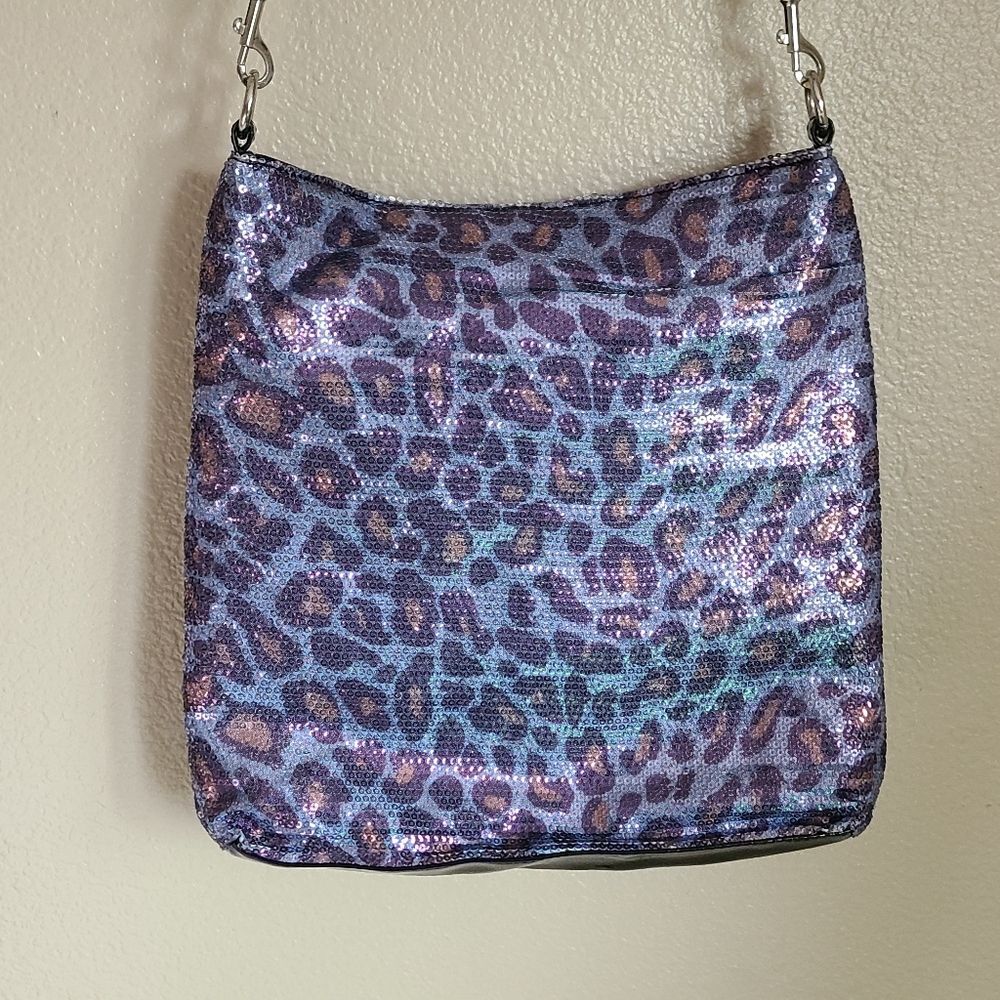 betseyville betsey johnson leopard print crossbody bag purse with zipper accents - Picture 3 of 8